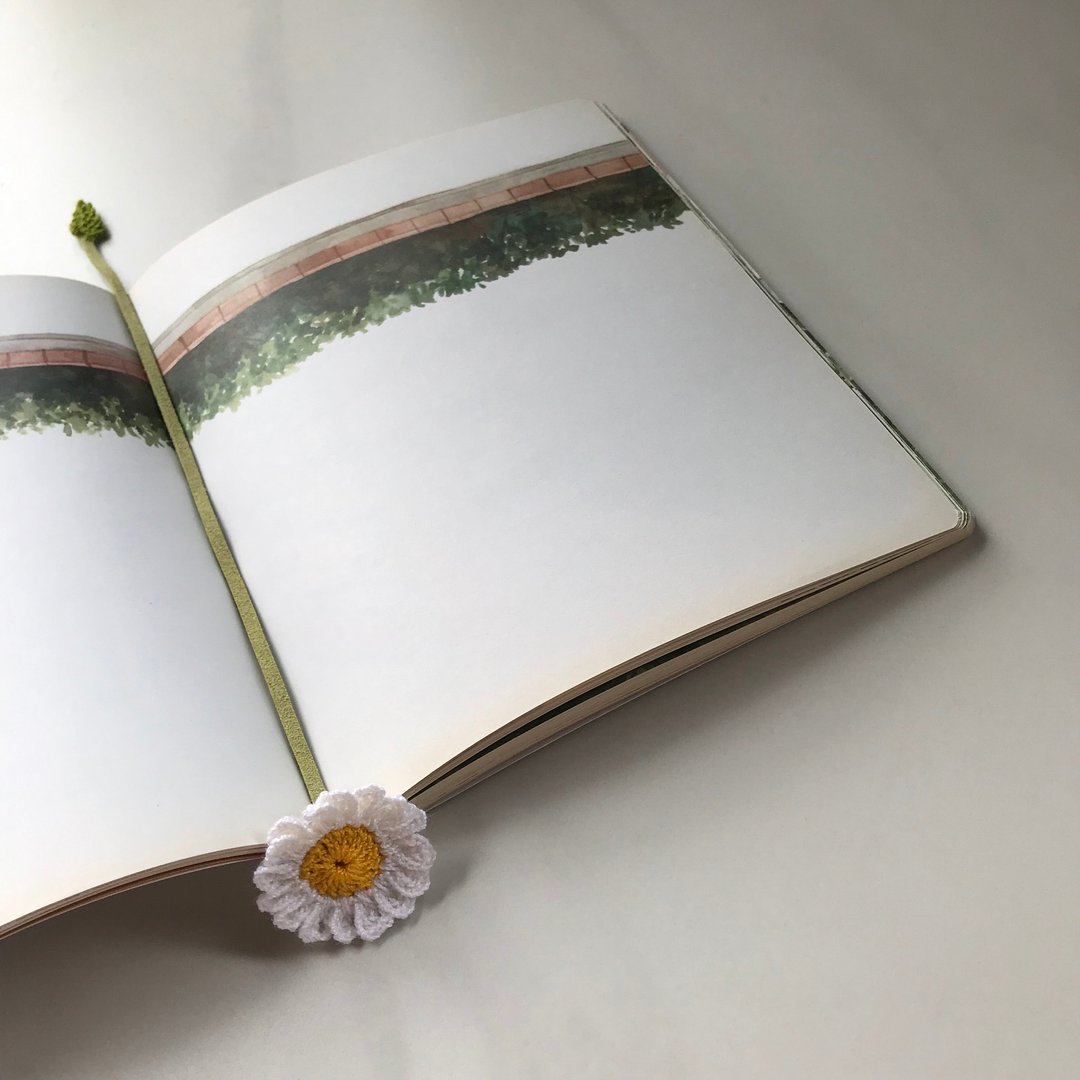 书签 DAISY Bookmark Crochet - 书签 - 棉 白色