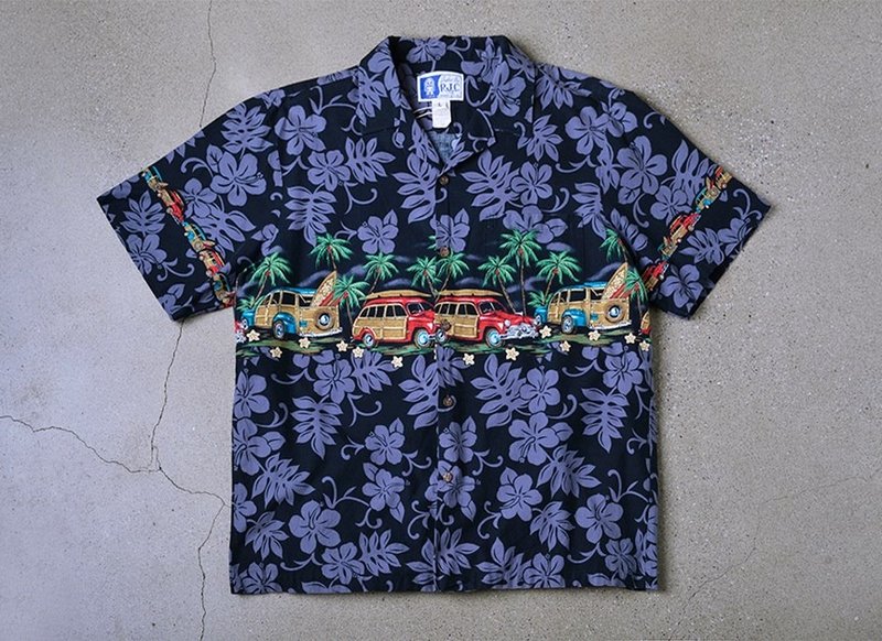 Vintage Hawaii Shirts 夏威夷衬衫 古着衬衫  - 男装衬衫 - 棉．麻 蓝色