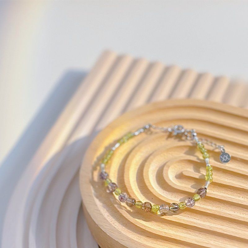 XXTRA Thyself 手链 | 橄榄石 黑金超七 | 丰盛出发 - 手链/手环 - 水晶 绿色