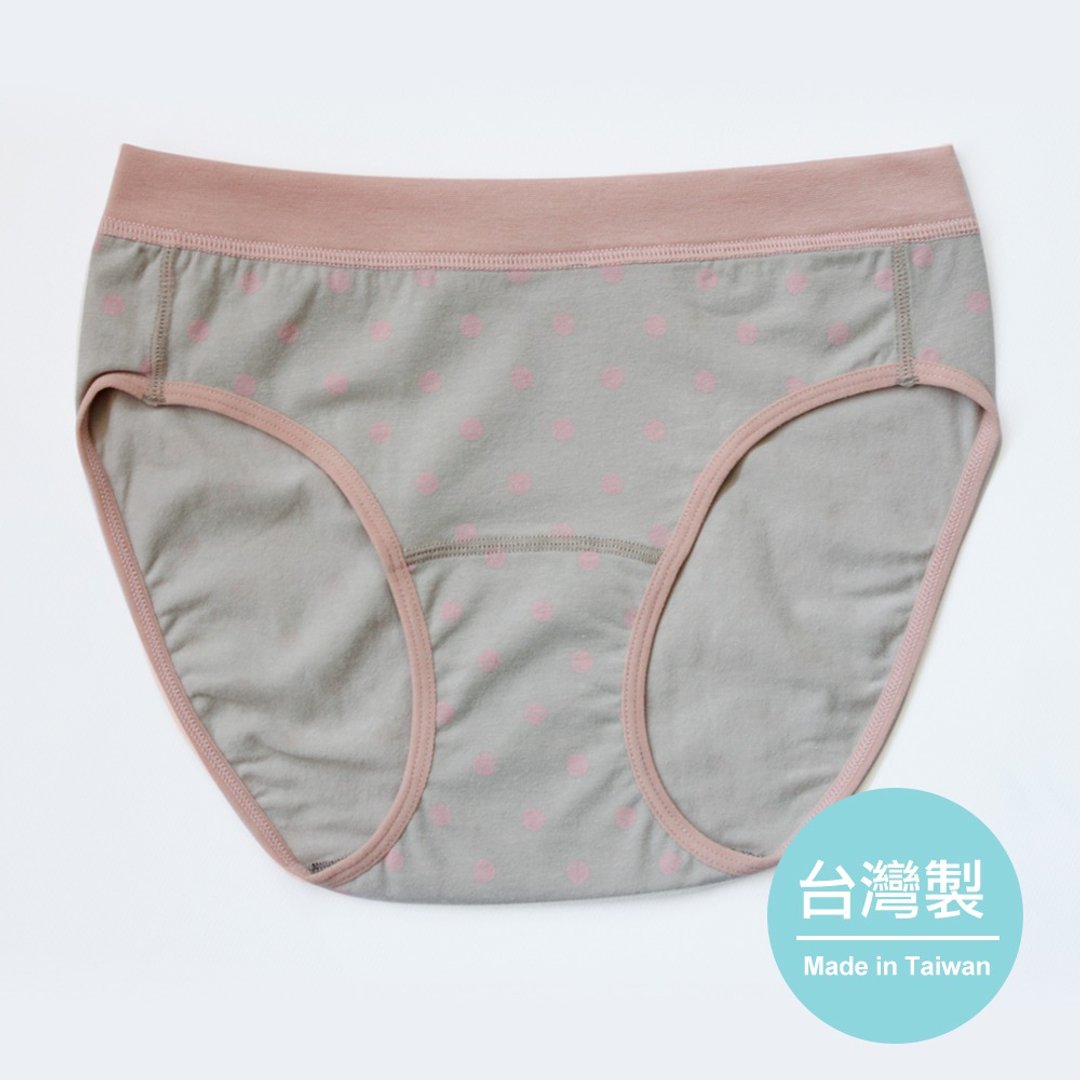 银离子抗菌三角裤-点点 - 女士内衣裤 - 棉．麻 灰色