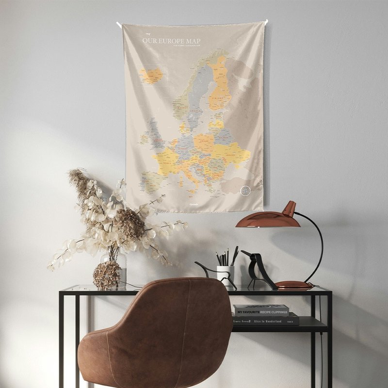 欧洲地图布置-订制欧洲挂布。雾彩绿 (定制化礼物 圣诞礼物推荐) - 地图 - 聚酯纤维 绿色
