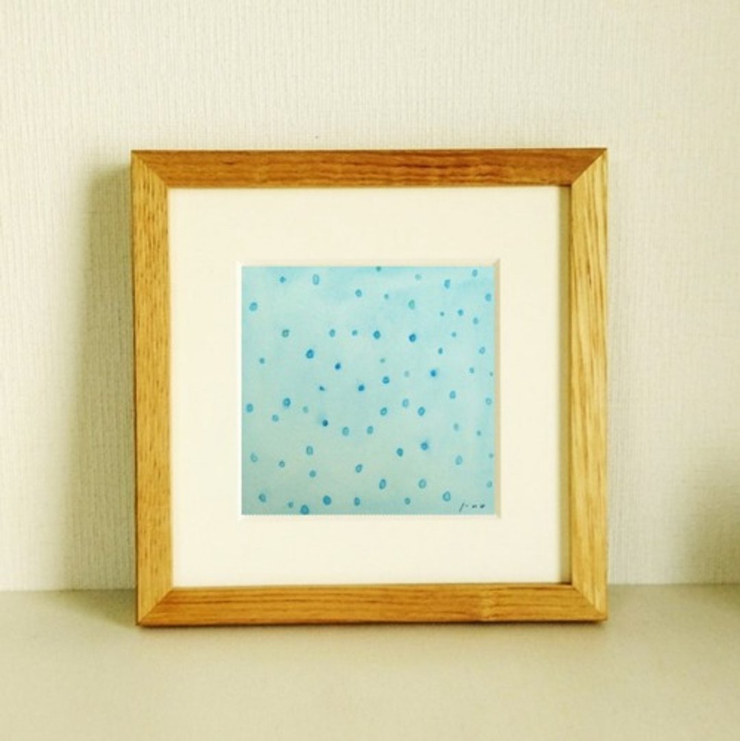 Pinkoi 代购 - 原画《雨滴》*18方框（18 x 18厘米框）水彩/绘画/浅蓝色 - 海报/装饰画/版画 - 其他材质 