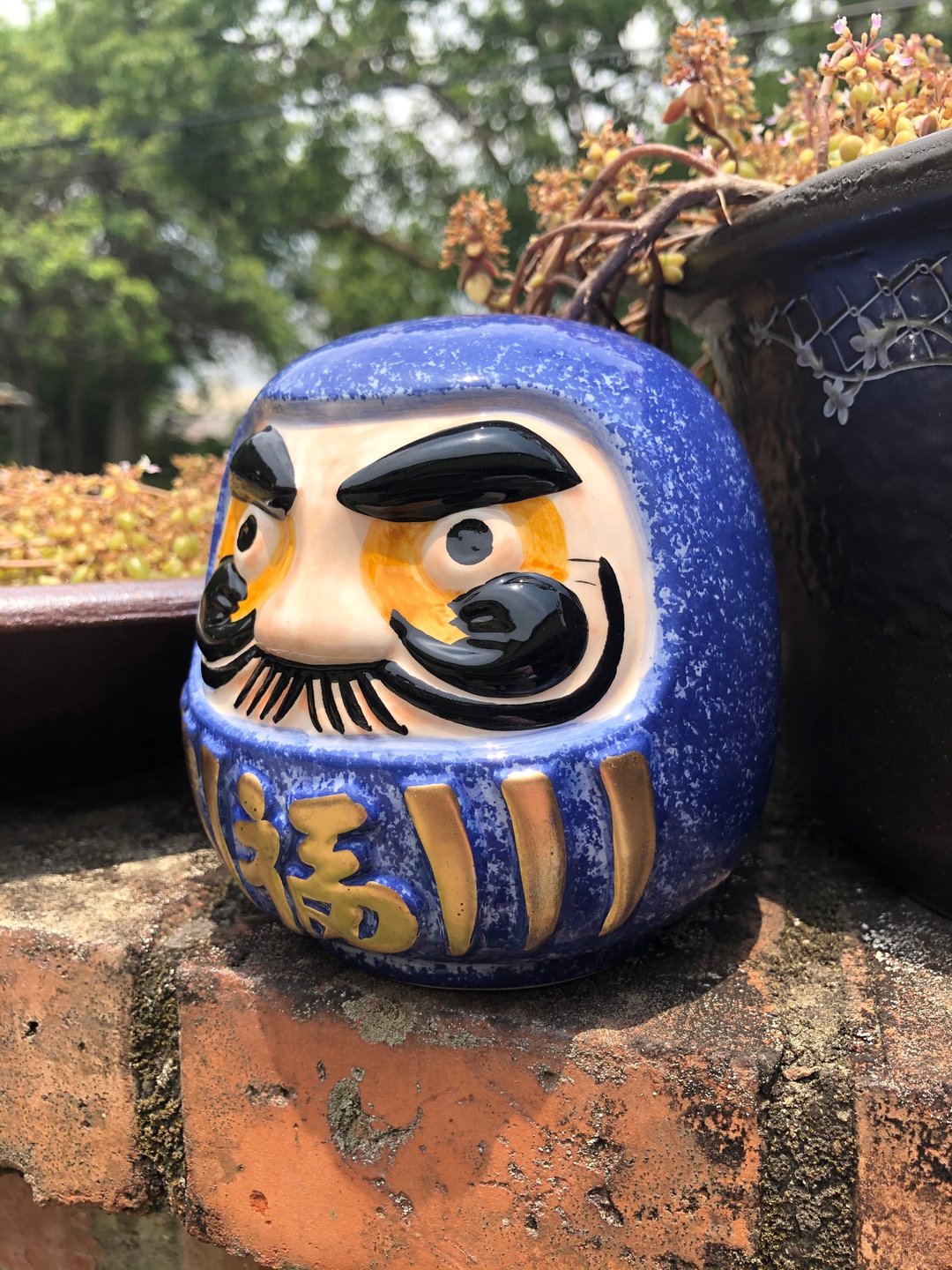陶瓷 祈愿招福不倒翁存钱筒 (深蓝 )特殊釉款 学业 事业成就 - 摆饰 - 瓷 蓝色