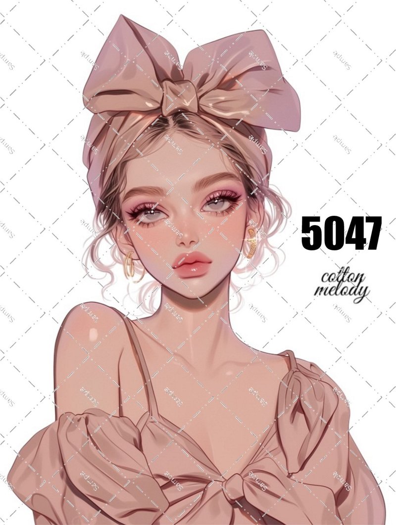 original sticker no.5047 人物贴纸 原创贴纸 原创人物贴纸 装饰贴纸 cotton melody - 贴纸 - 纸 