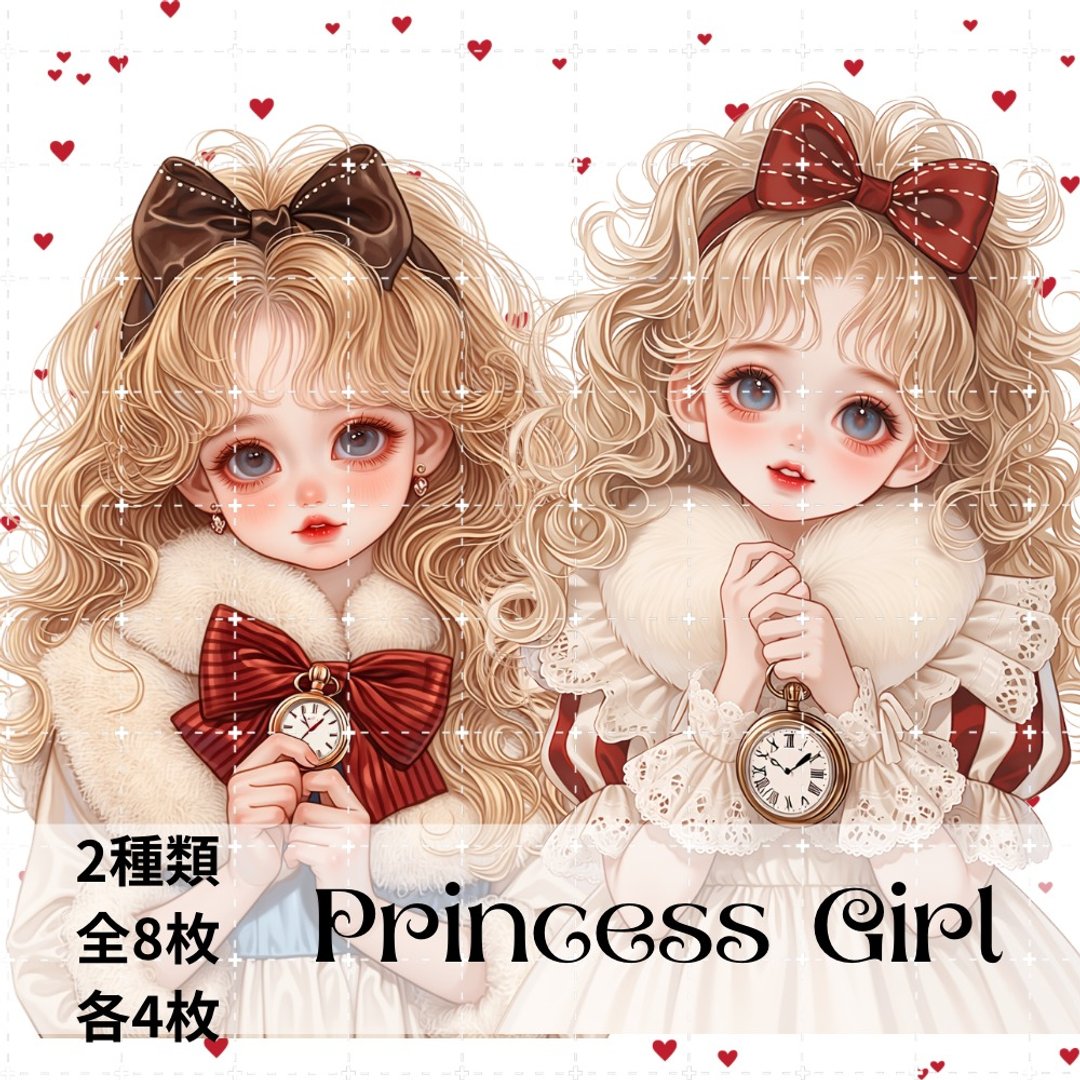 人物贴纸 女孩贴纸 拼贴素材 - 贴纸 - 纸 多色