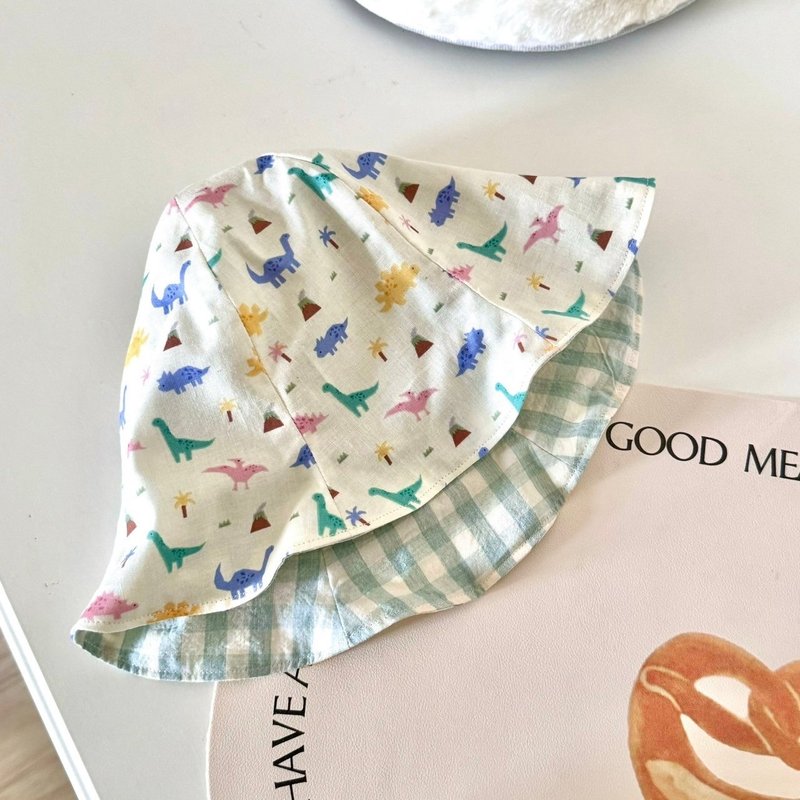 Mini恐龙 手工双层宝宝渔夫帽 婴儿礼物 宝宝帽 婴儿帽 遮阳帽 - 婴儿帽/发带 - 棉．麻 