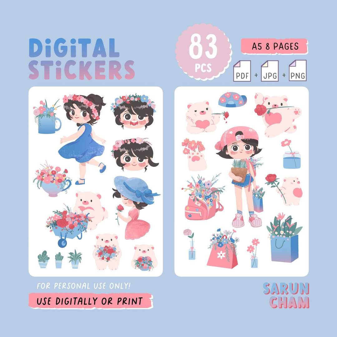 Digital sticker - Plant Floral - 电子手绘真人画像/绘画/插画 - 其他材质 