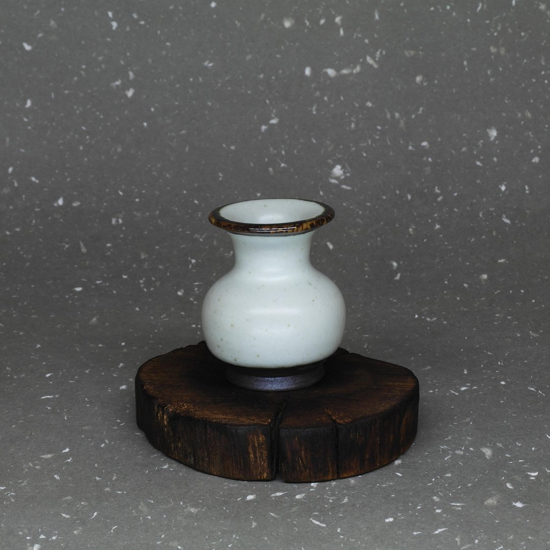 铁绘口粉青盖置 笔插 花器 多用途 手作陶器 茶道具 - 植栽/盆栽 - 陶 