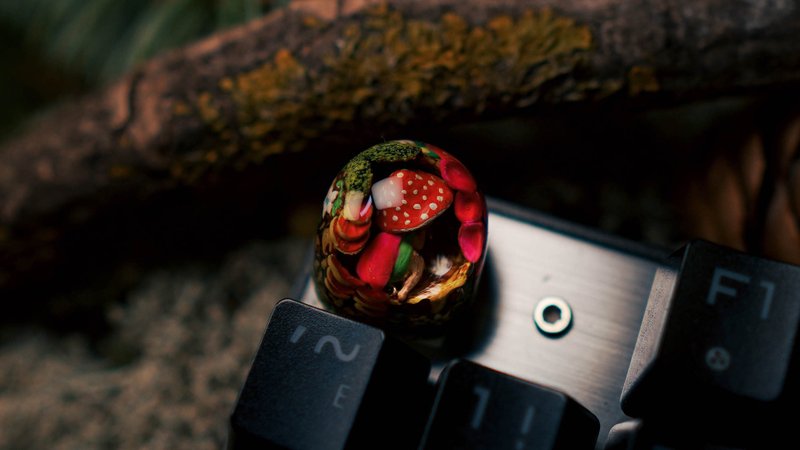 Escape mechanical Keyboard Caps, Cute mushroom Key Cap, Cherry MX switch keycaps - 电脑配件 - 树脂 红色