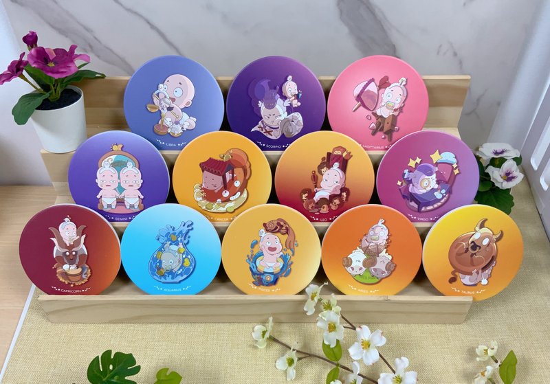 【每一款都是属于你的独特风格】个性化星座杯垫_让饮品更有温度 - 杯垫 - 瓷 