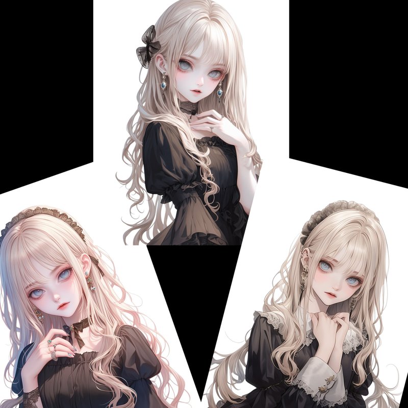 03-079 拼贴贴纸 哥德萝莉风格 - 贴纸 - 纸 