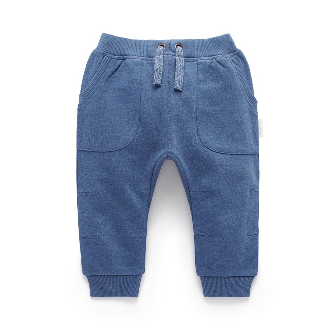 澳洲Purebaby有机棉幼童休闲长裤12M~5T  灰蓝 - 童装裤 - 棉 
