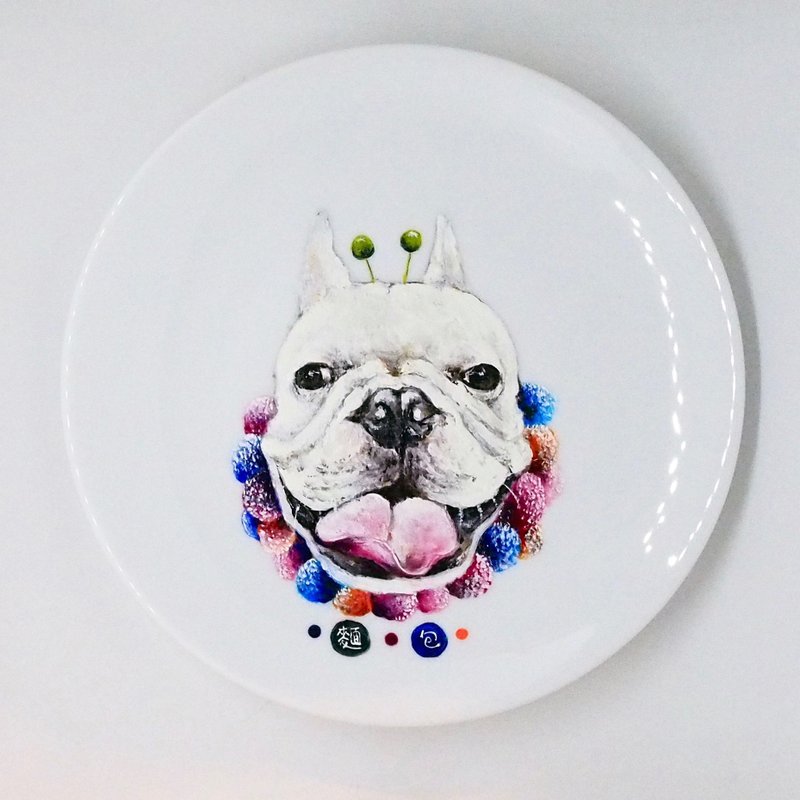 壁挂装饰盘 / 点心盘系列－法斗甜甜笑 - 订制抱枕/饰品 - 瓷 