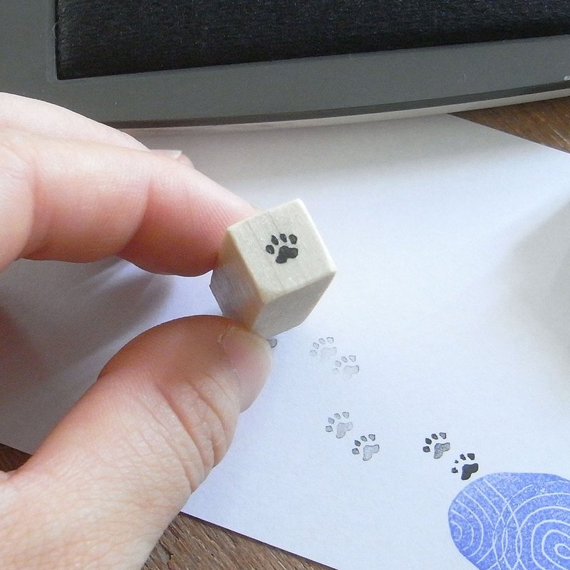 狗狗．猫咪脚印印章 - 印章/印台 - 橡胶 卡其色