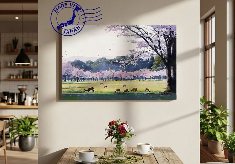 日本制帆布画・奈良公园・日本风景・送礼、摆设、装饰 - 墙贴/壁贴 - 棉．麻 