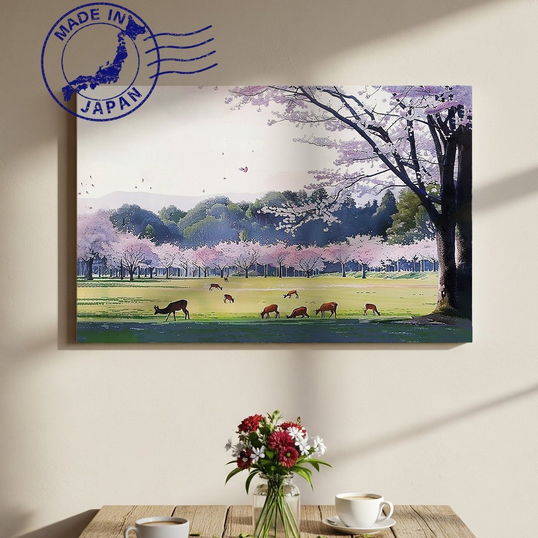日本制帆布画・奈良公园・日本风景・送礼、摆设、装饰 - 墙贴/壁贴 - 棉 