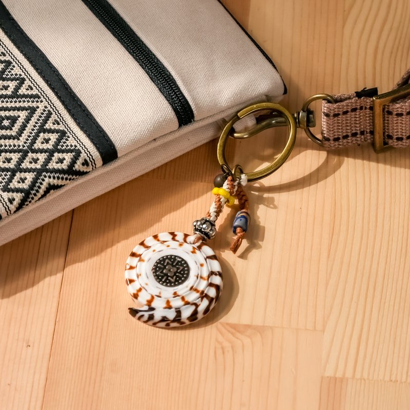 【原风艺站】星月芋螺钥匙圈 | 原住民 族服 台湾印象 - 钥匙链/钥匙包 - 贝壳 白色