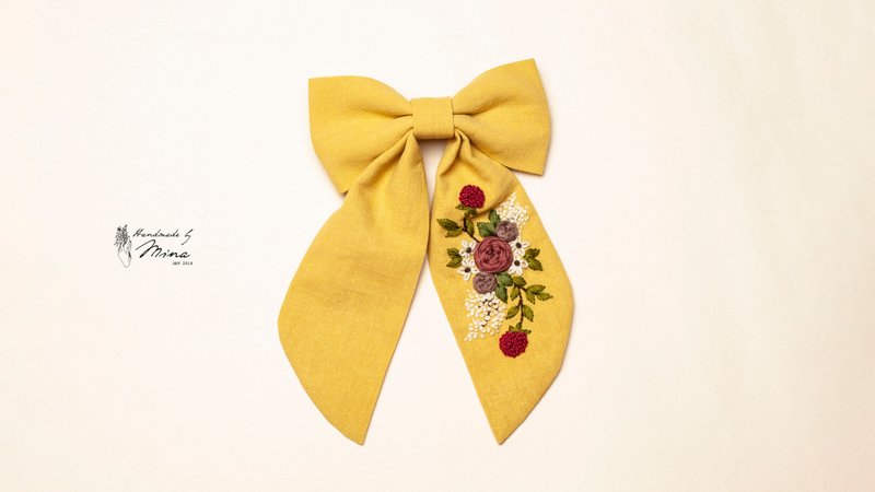 Handmade by Mina【法式手工刺绣发夹】野莓花园手工刺绣发夹 - 发饰 - 棉．麻 