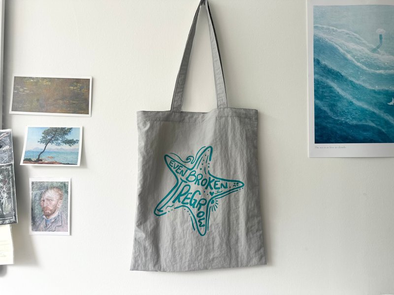 海星晨光・夏日必备防泼水托特包 Tote Bag - 手提包/手提袋 - 尼龙 灰色