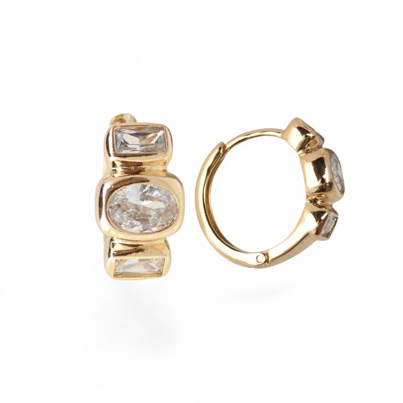 18k镀金环形耳环  女士礼品推荐 KB17 - 耳环/耳夹 - 铜/黄铜 金色