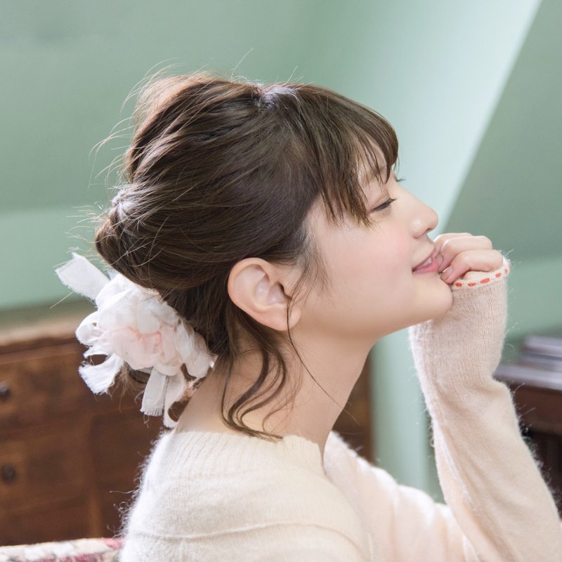 甜豌豆花 | 绽放编织发圈 - 发饰 - 纸 白色