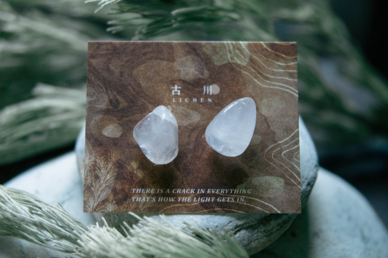 CRACK | 矿物系耳环 |  EARRINGS - 耳环/耳夹 - 玉石 粉红色