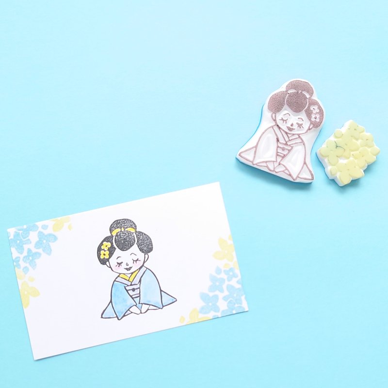 日本のスタンプ【舞妓さん】 - 印章/印台 - 橡胶 白色