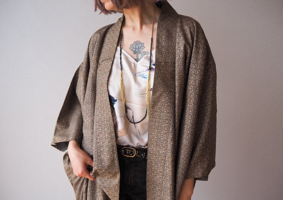 Reversible Black Pink Kimono, Soft Silk Jacket, Kimono Fashi - 女装休闲/机能外套 - 丝．绢 