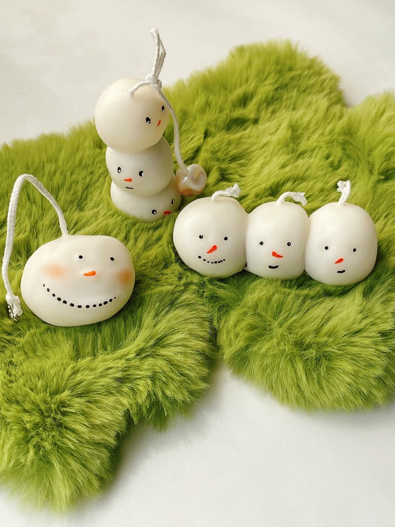 topiacandle圣诞礼物 雪人团子香氛蜡烛 交换礼物 - 蜡烛/烛台 - 蜡 白色