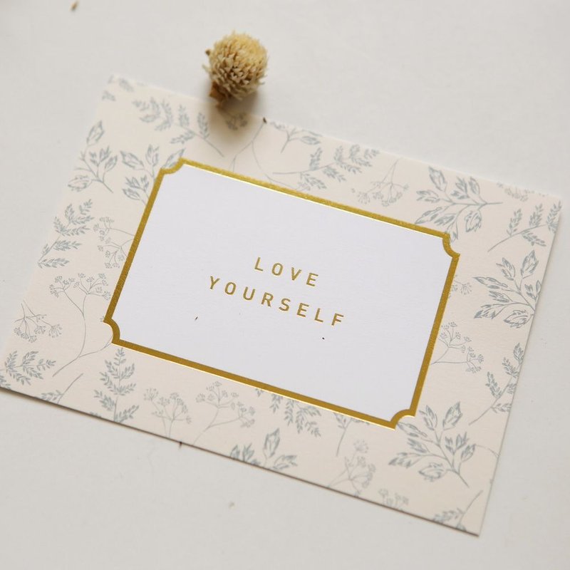 经典时刻明信片卡片V3-07 leafy (love yourself),E2D40624 - 卡片/明信片 - 纸 卡其色