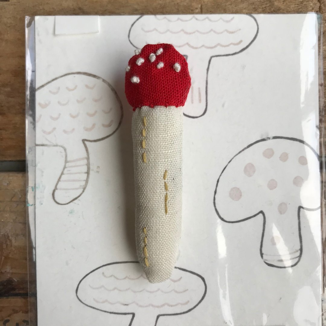 红蘑菇/别针 - 胸针 - 棉 红色