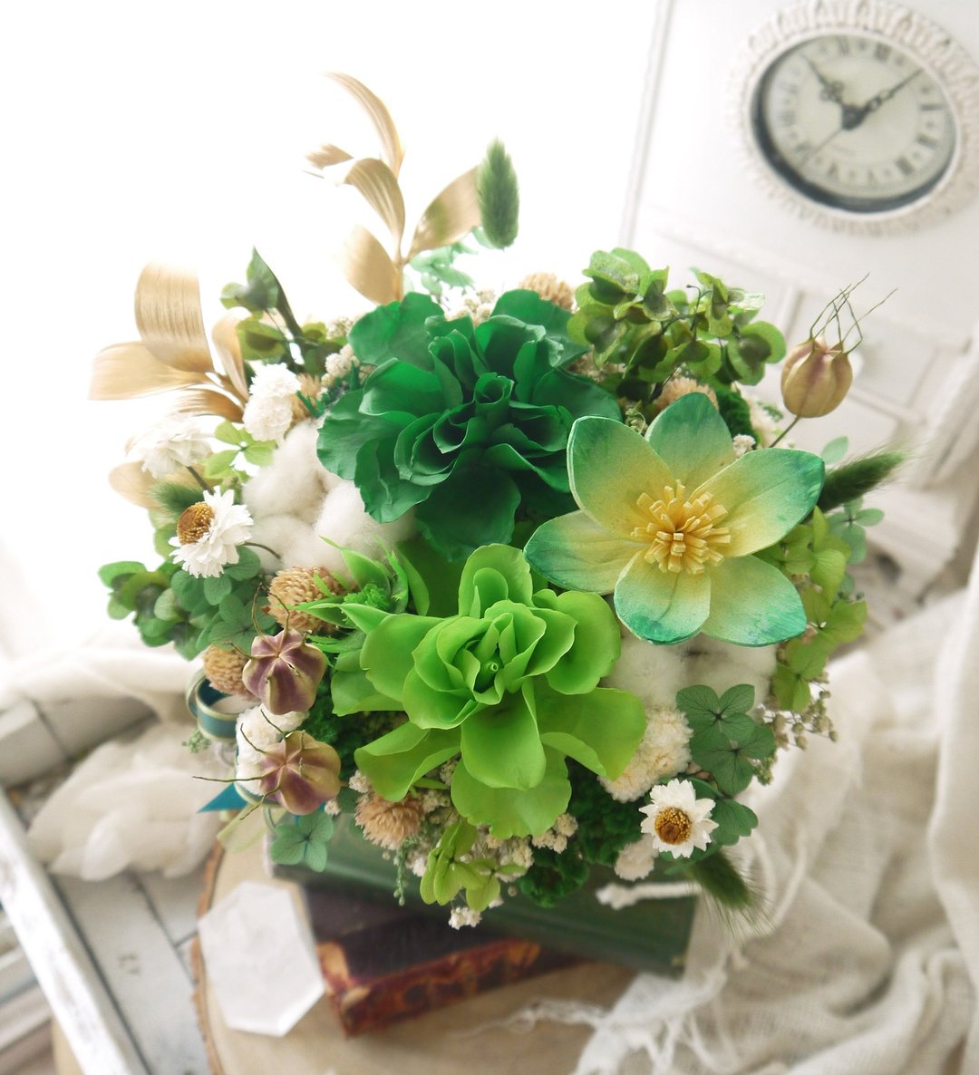 青梅竹马 II.莫兰迪色系.不凋花.索拉花.干燥花.生日.告白.首选 - 干燥花/捧花 - 植物．花 绿色