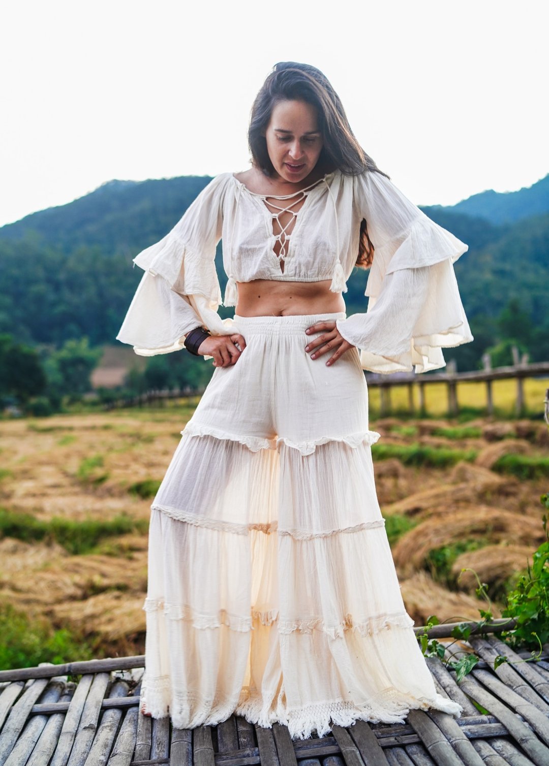 女式上衣 长袖上衣 夏季上衣 蕾丝上衣 女式白色上衣 - 女装上衣 - 其他材质 