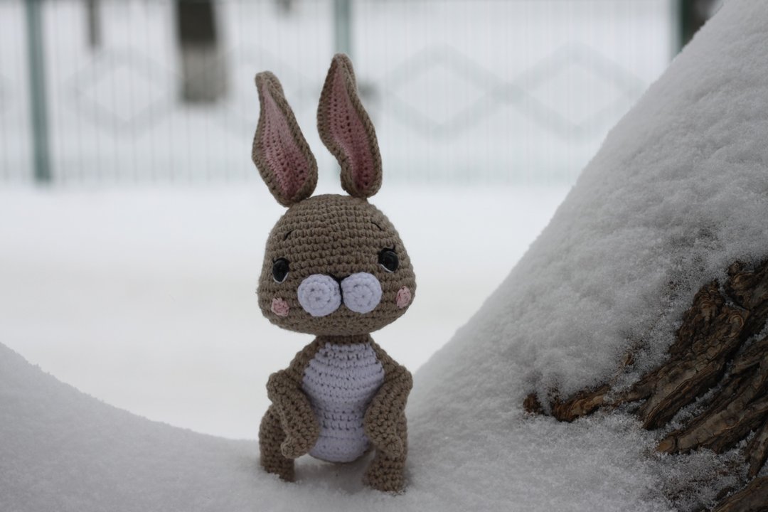 beige bunny, Crochet bunny, Crochet bunny Stuffed toy, bunny toy - 玩具/玩偶 - 棉．麻 
