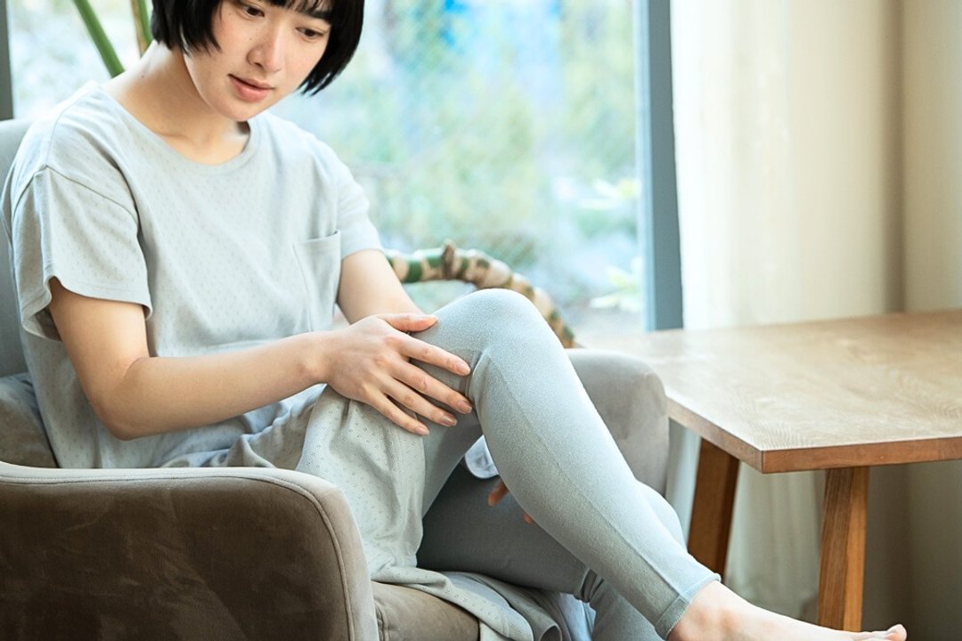 有机棉居家服套组 A【花朵网眼洋装 + 包覆感内搭裤】 - 洋装/连衣裙 - 棉 蓝色