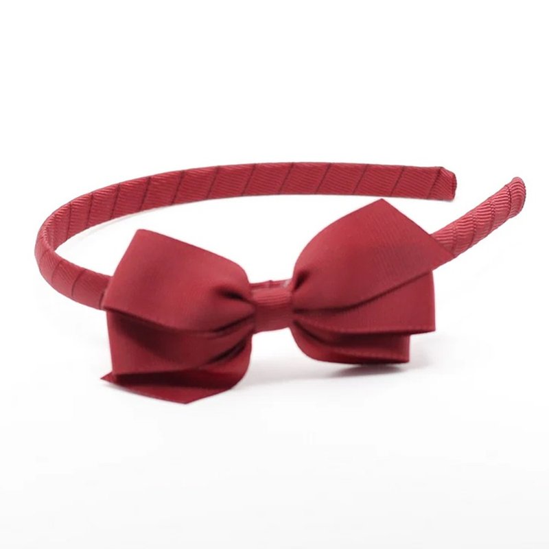 英国 Ribbies 典雅蝴蝶结发圈 - 酒红色 - 发饰 - 聚酯纤维 