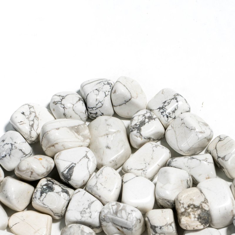 滚石系列-白纹石 200g - 摆饰 - 半宝石 白色