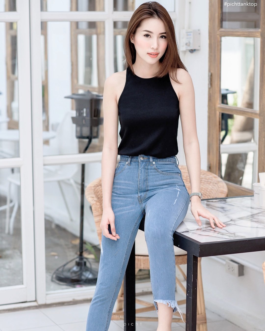 竞赛式后背细肩带背心 - 黑色 - 女装背心 - 其他材质 黑色