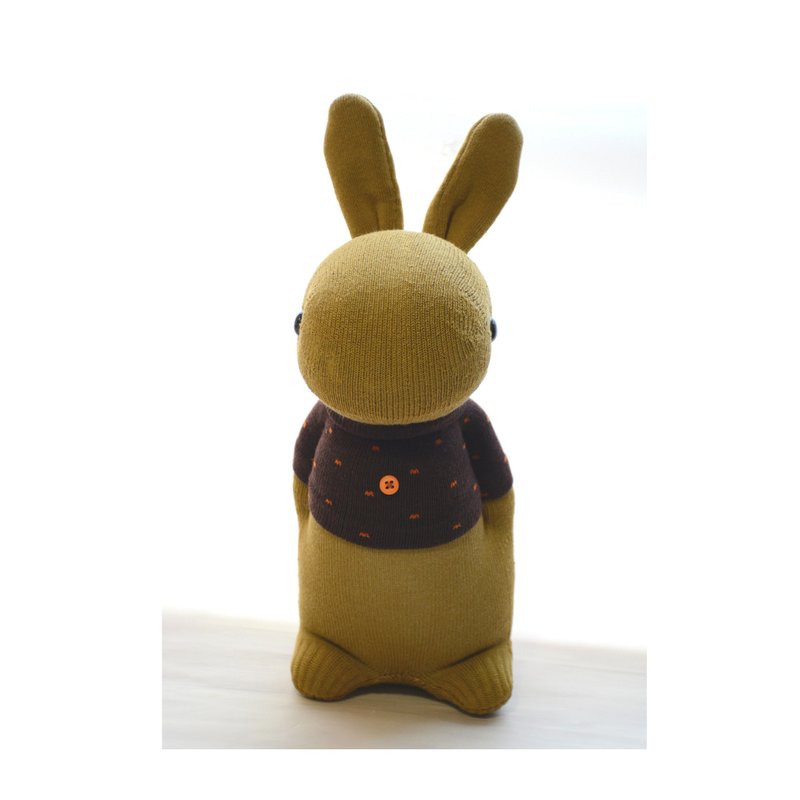 袜子娃娃DIY ~ 黄金多米兔材料包+教学影片 - 编织/刺绣/羊毛毡/裁缝 - 棉．麻 卡其色