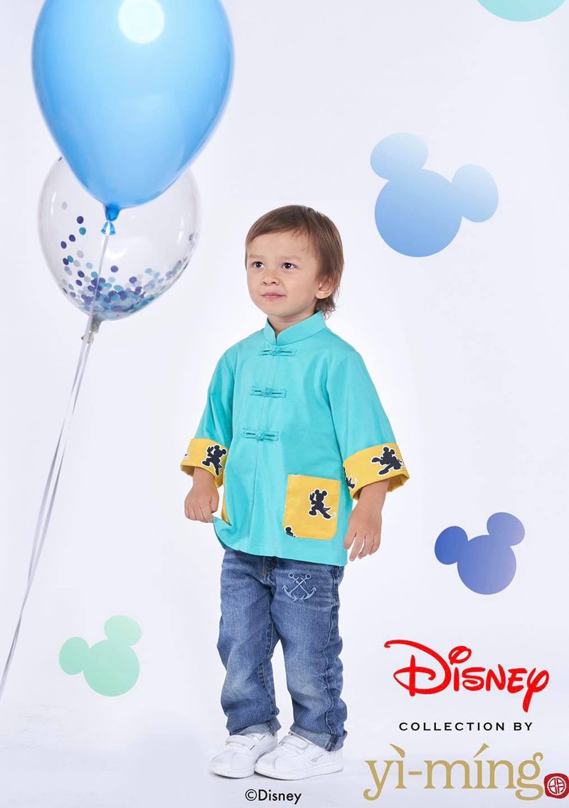 (迪士尼独家限量系列) 男孩 - 功夫米奇棉东方外套  - 绿色 - 童装外套 - 棉．麻 