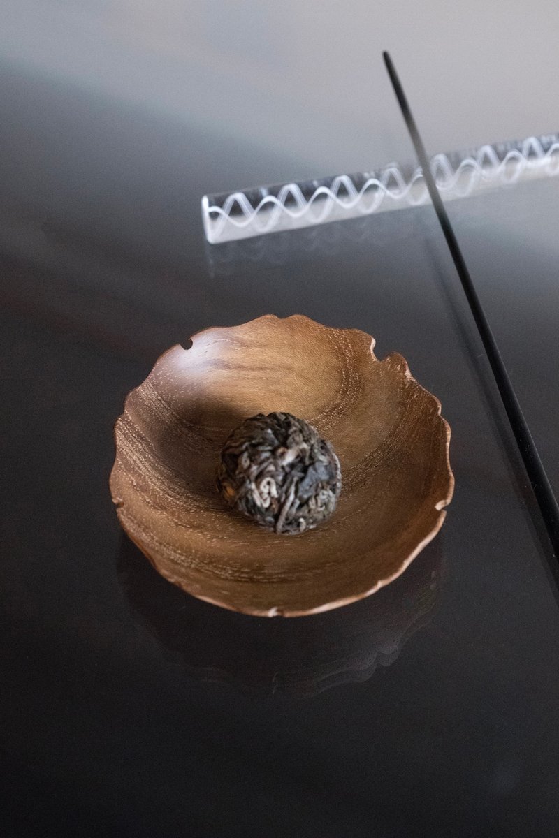 豆皿1号 葵口 缅甸柚木 - 茶具/茶杯 - 木头 