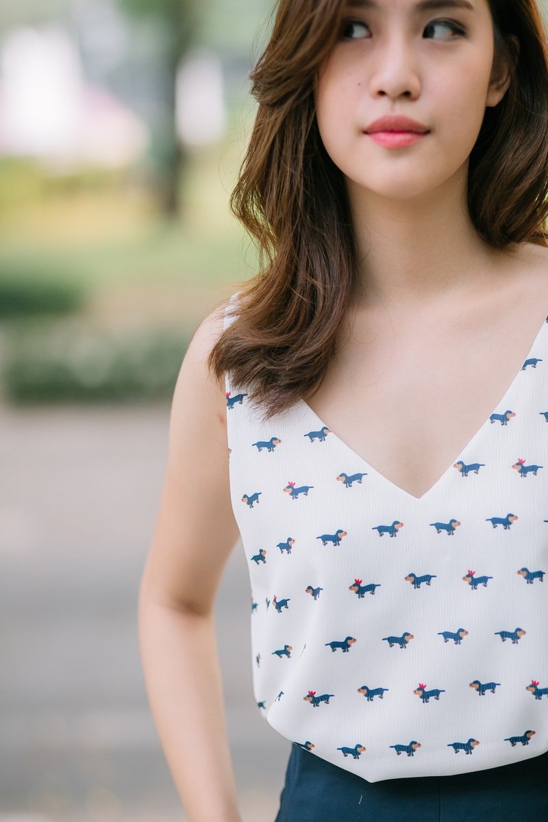 Puppy cami - 女装上衣 - 其他材质 白色