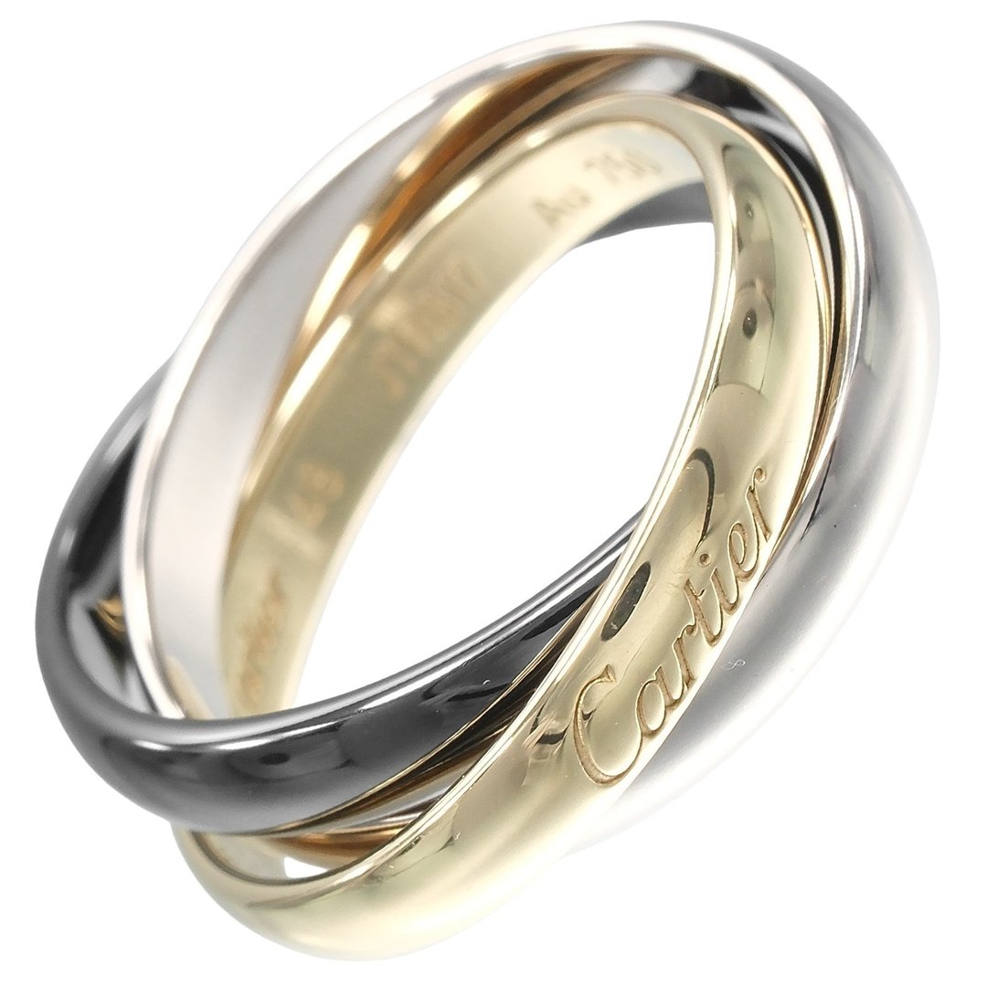 【日本直送】Cartier Trinity 戒指 8.5号 2.8mm 宽版 18K黄K金/白K金/陶瓷 9.6g Cartier【二手】A级 - 戒指 - 贵金属 金色