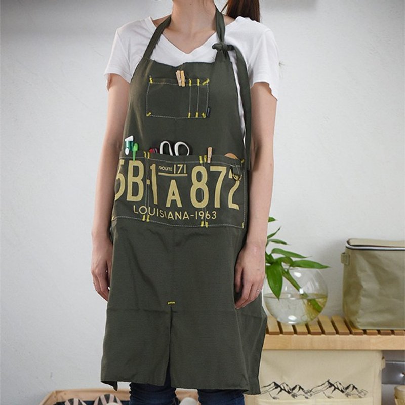 Garage- 工作围裙(绿) - 围裙 - 棉．麻 绿色