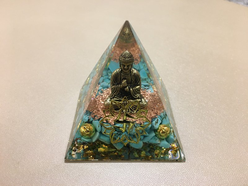 松石碎石释迦牟尼佛能量塔 保平安 - 摆饰 - 水晶 