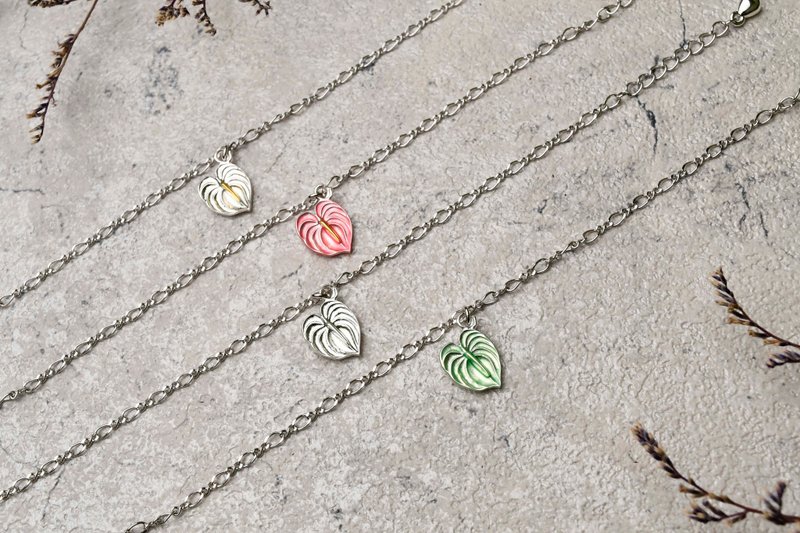 老朋友限定礼-花朵系列 - 燃烧的心 火鹤造型 手链 基本款 - 手链/手环 - 银 银色