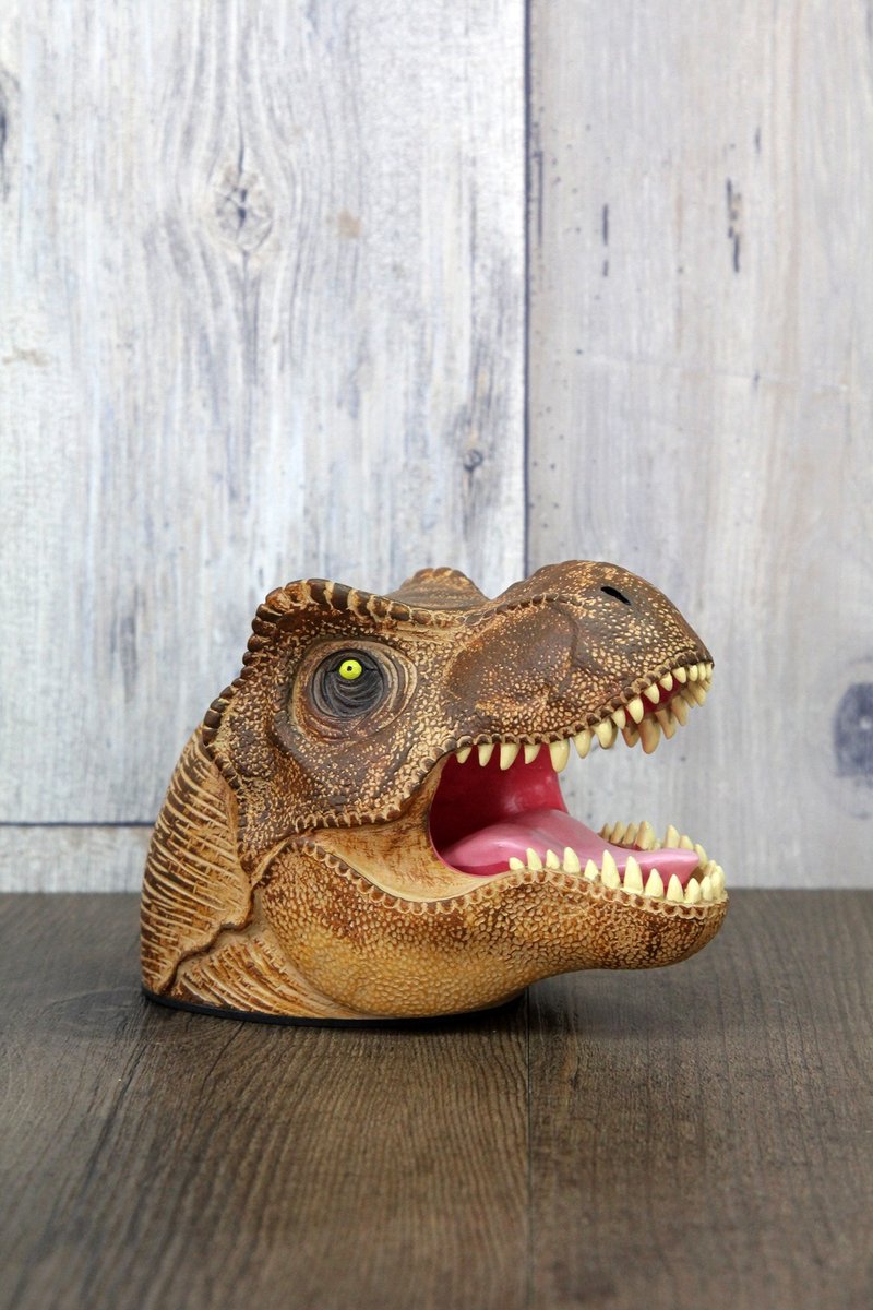 日本Magnets侏罗纪系列 暴龙恐龙造型笔筒文具收纳筒 - 笔筒/笔座 - 其他材质 咖啡色