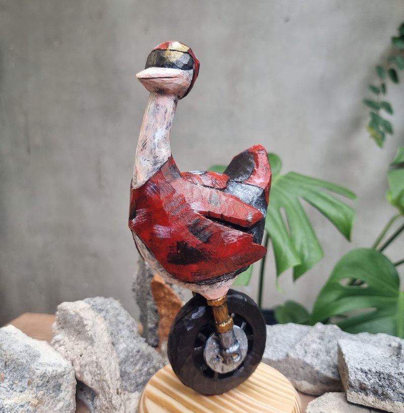 Ducatrich wood carving art toy sculpture decoration - 摆饰 - 木头 红色