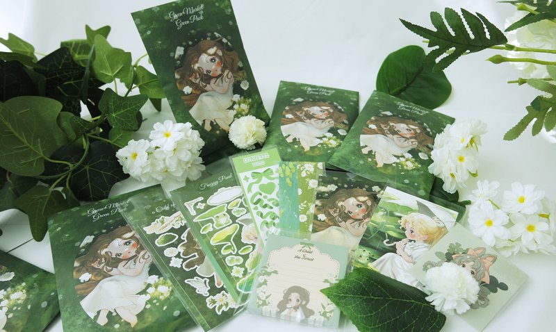 绿色贴纸文具包 - 贴纸 - 纸 绿色