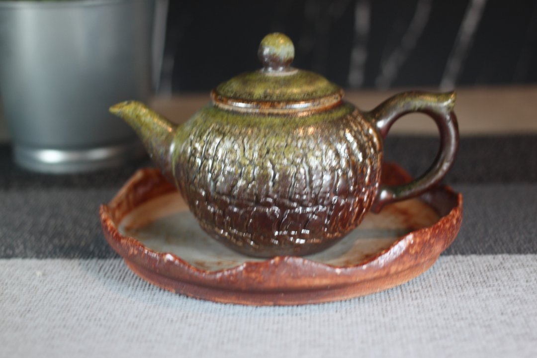 【沐春生活】180ml 天然落灰 柴烧 爆裂茶壶 莺歌叶敏祥作品 - 茶具/茶杯 - 瓷 
